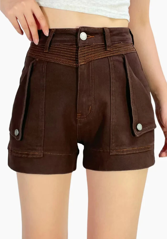 CD Detailed Stitch Shorts Choc
