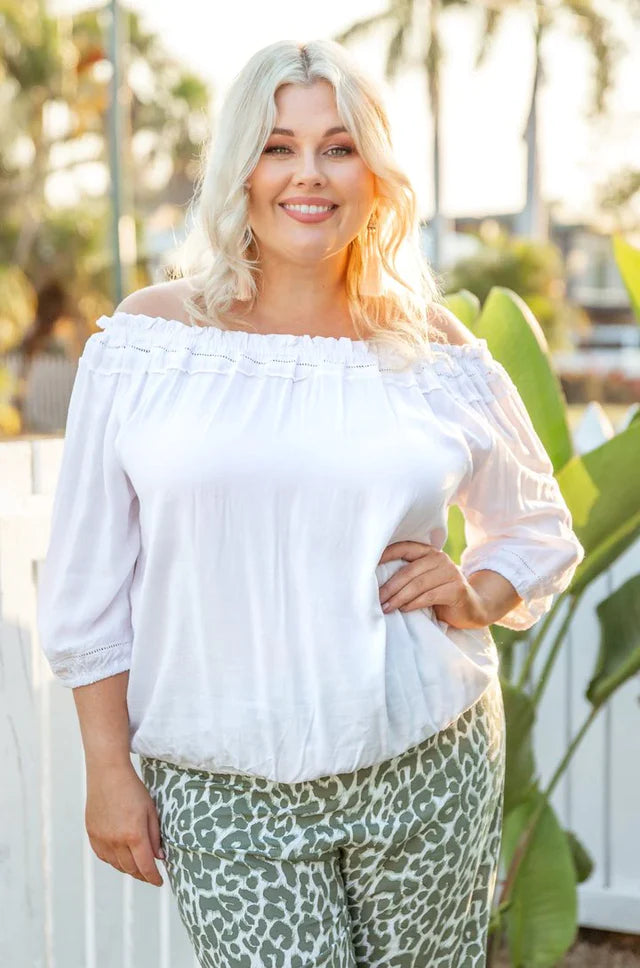 White peasant top plus sales size