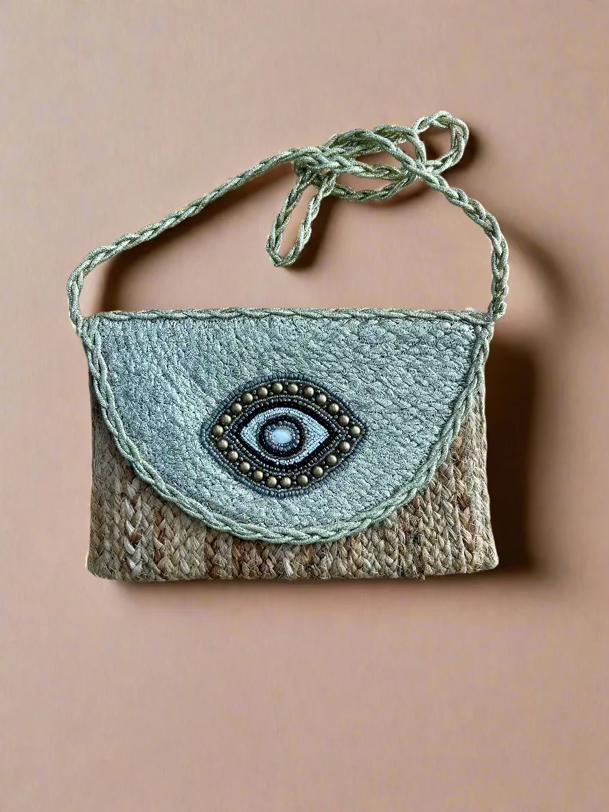 Evil Eye Crossbody Tote Gold