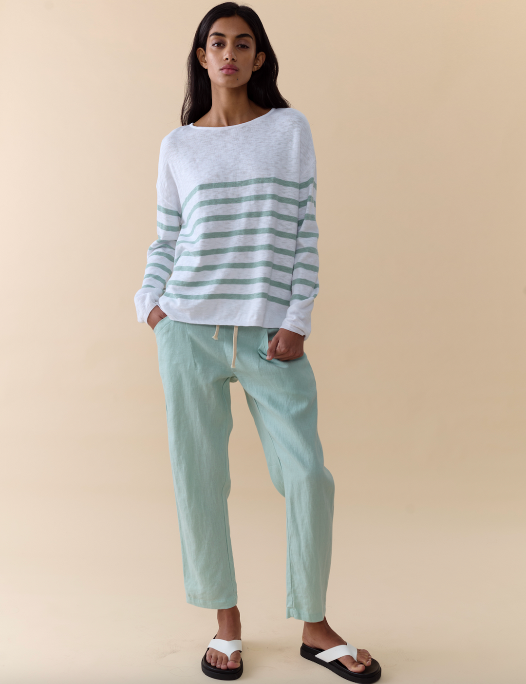 Luxe Linen Pant Duck Egg