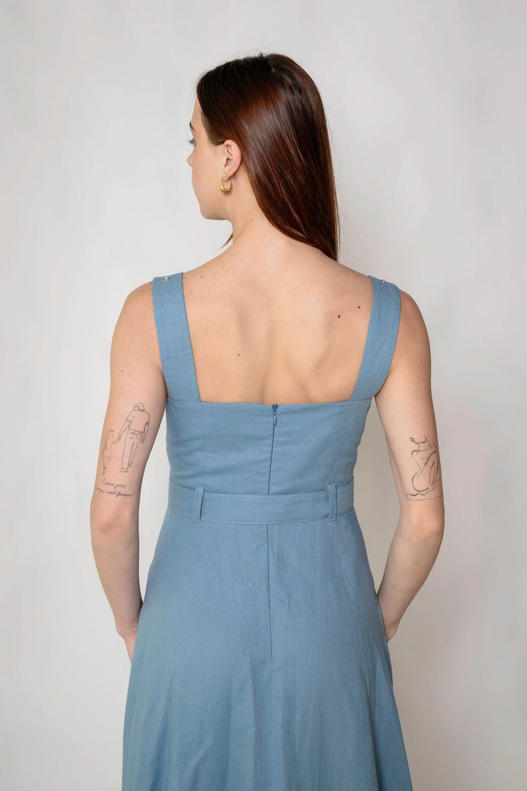 Joy Teal Linen Maxi Dress