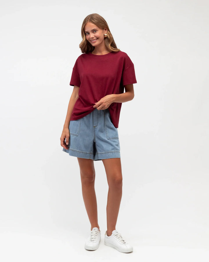 Easy Tuck Tee Wine