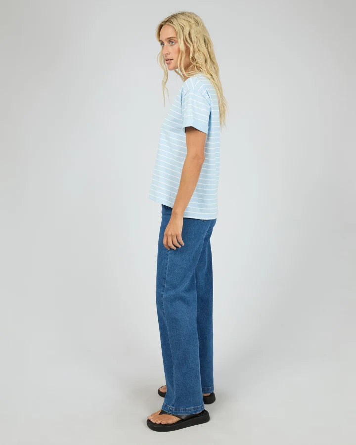 AAE Washed Tee Stripe Ocean Blue