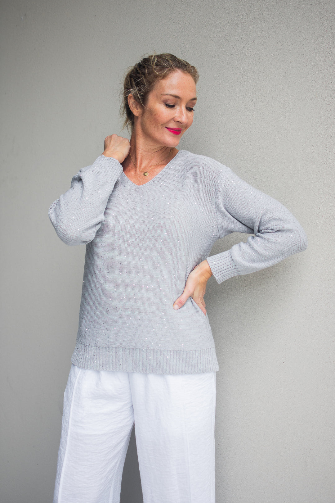 Sequin Knit Silver