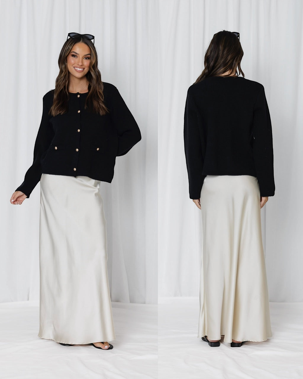 Elle Satin Bias Skirt