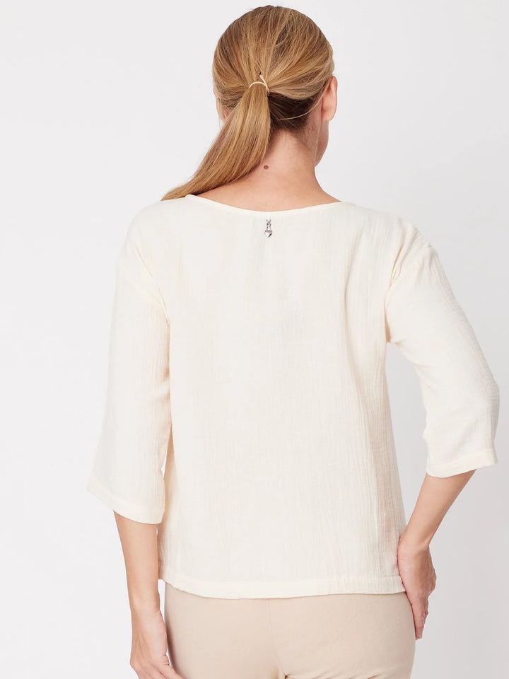 Tarin 3/4 Sleeve Top Ivory