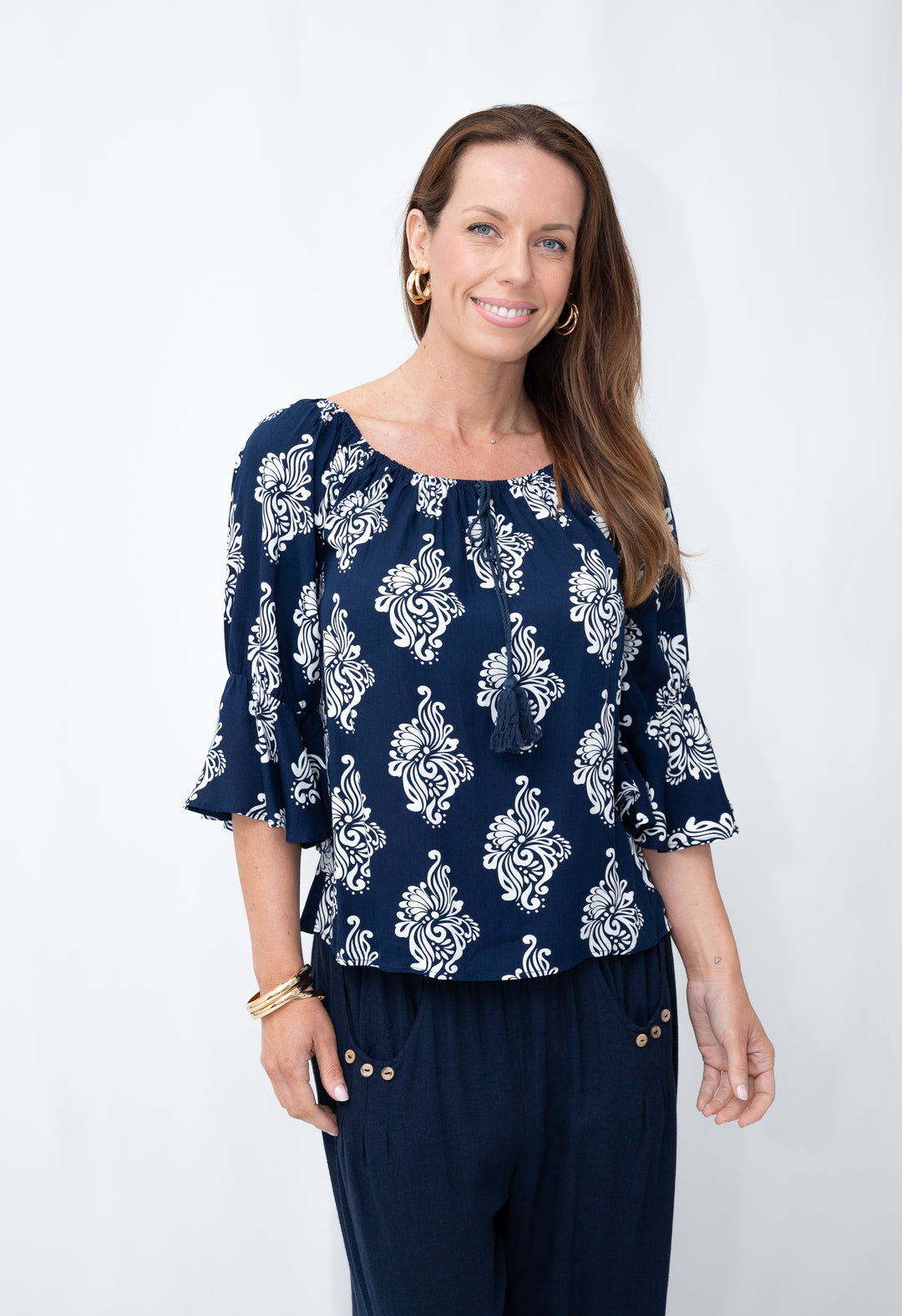 Riviera Peasant Top