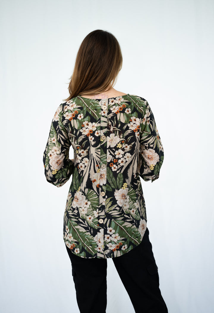 Willow Tree Tropical Button Back Top