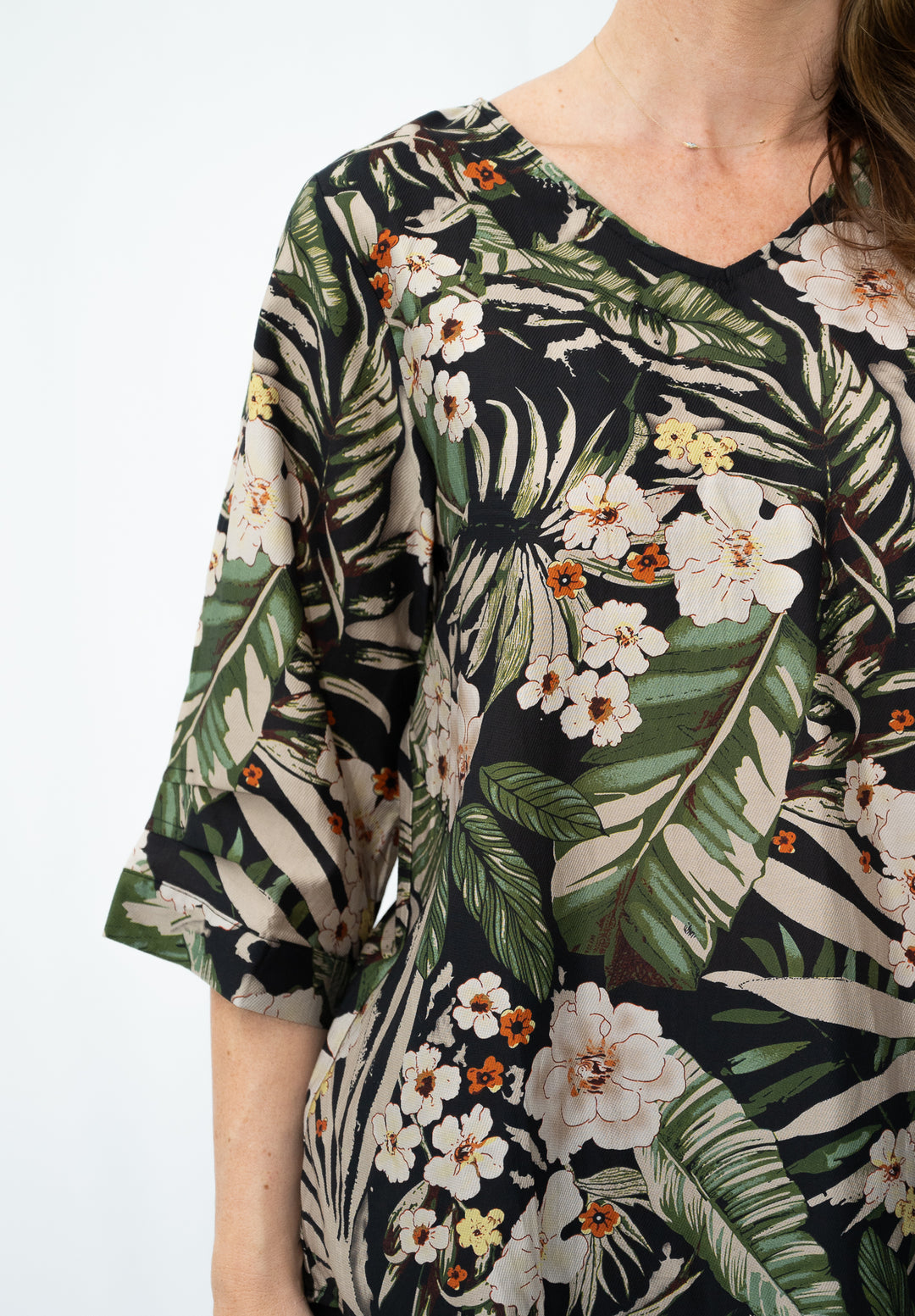 Willow Tree Tropical Button Back Top