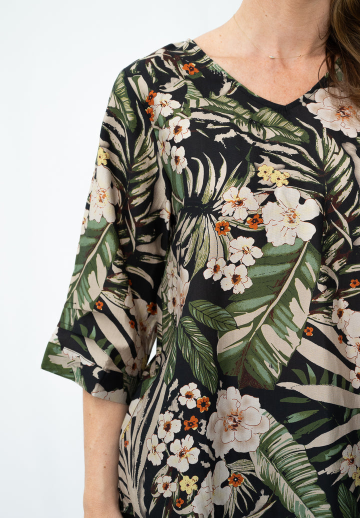 Willow Tree Tropical Button Back Top