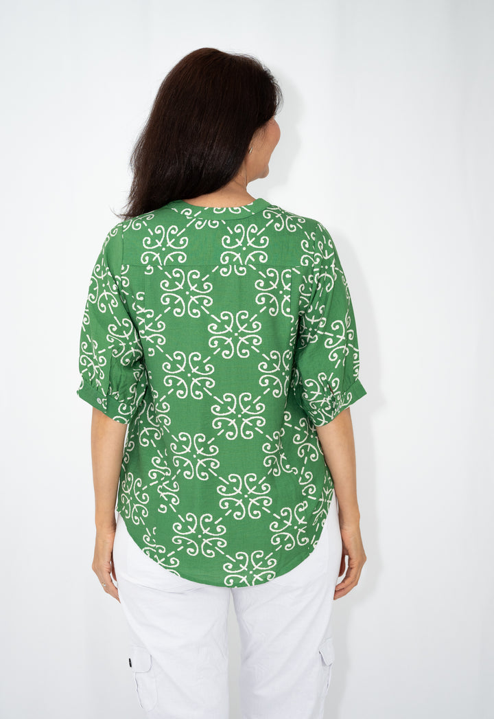 Green Ikat Blouse