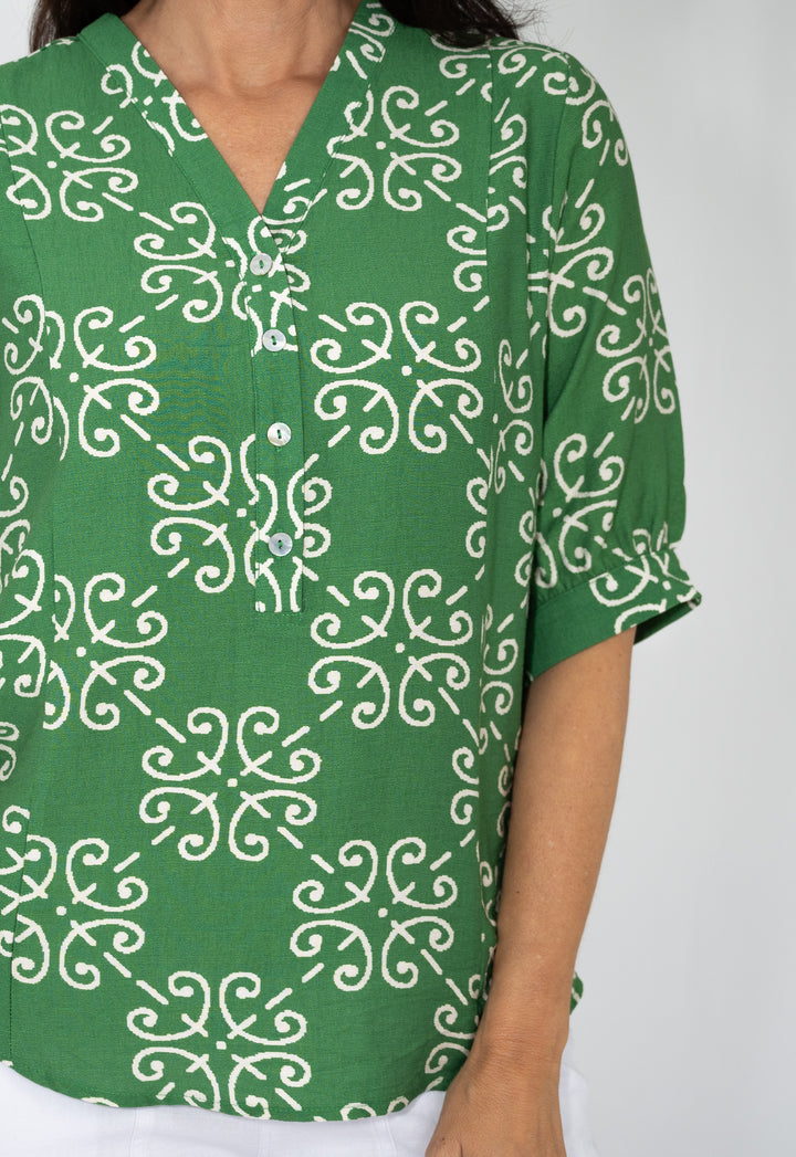 Green Ikat Blouse