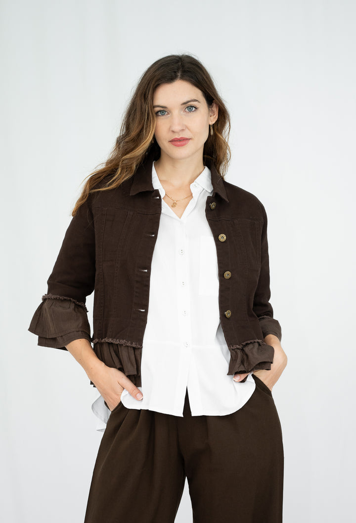 Frills Jacket Choc
