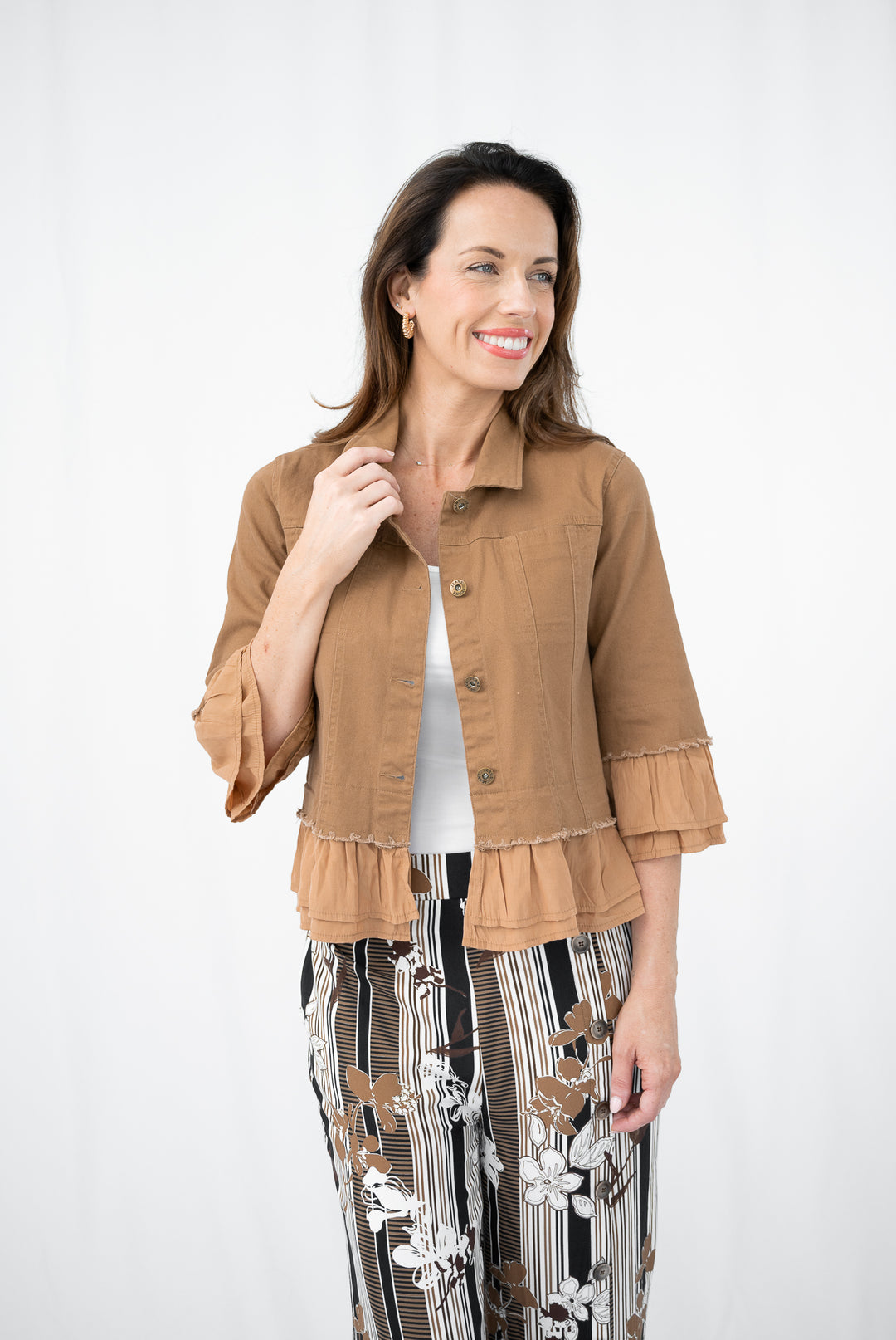 Frills Jacket Coffee