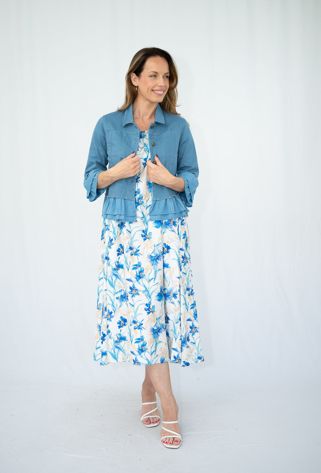 Frills Jacket Denim Blue