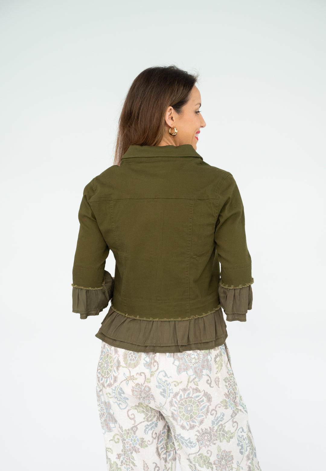 Frills Jacket Khaki