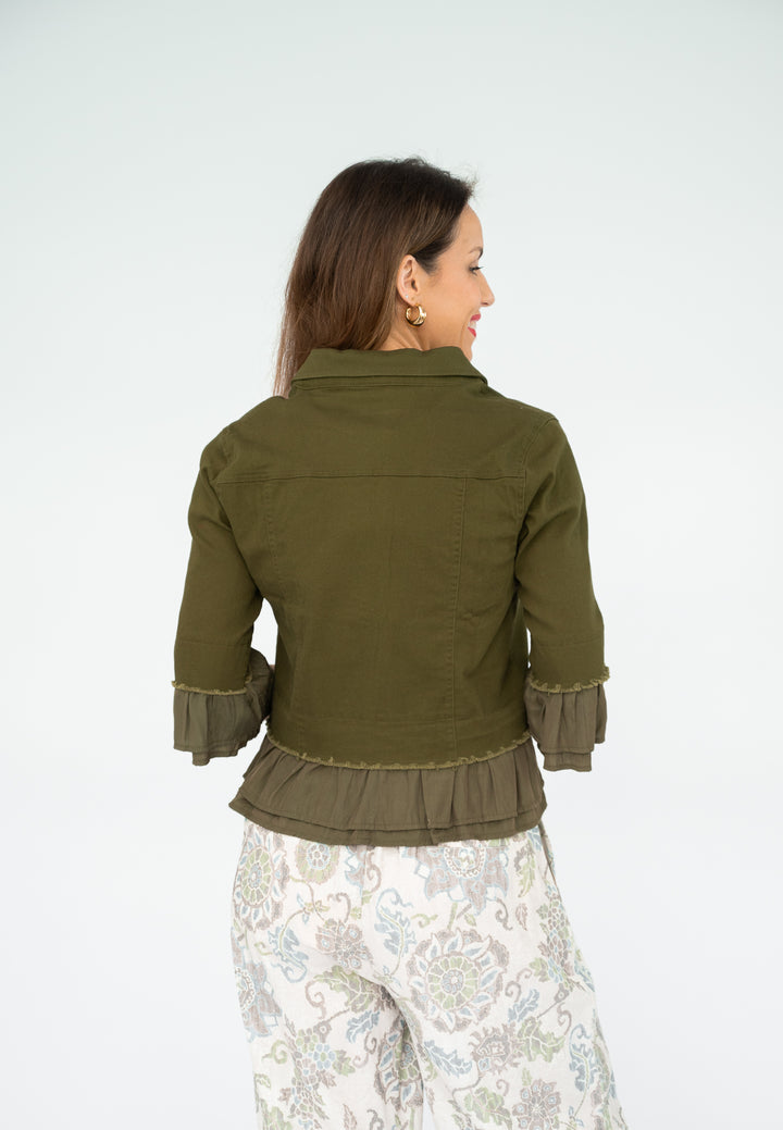 Frills Jacket Khaki
