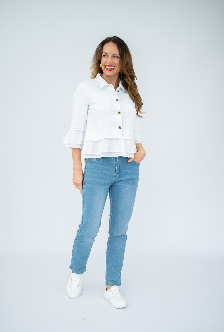 Frills Jacket White