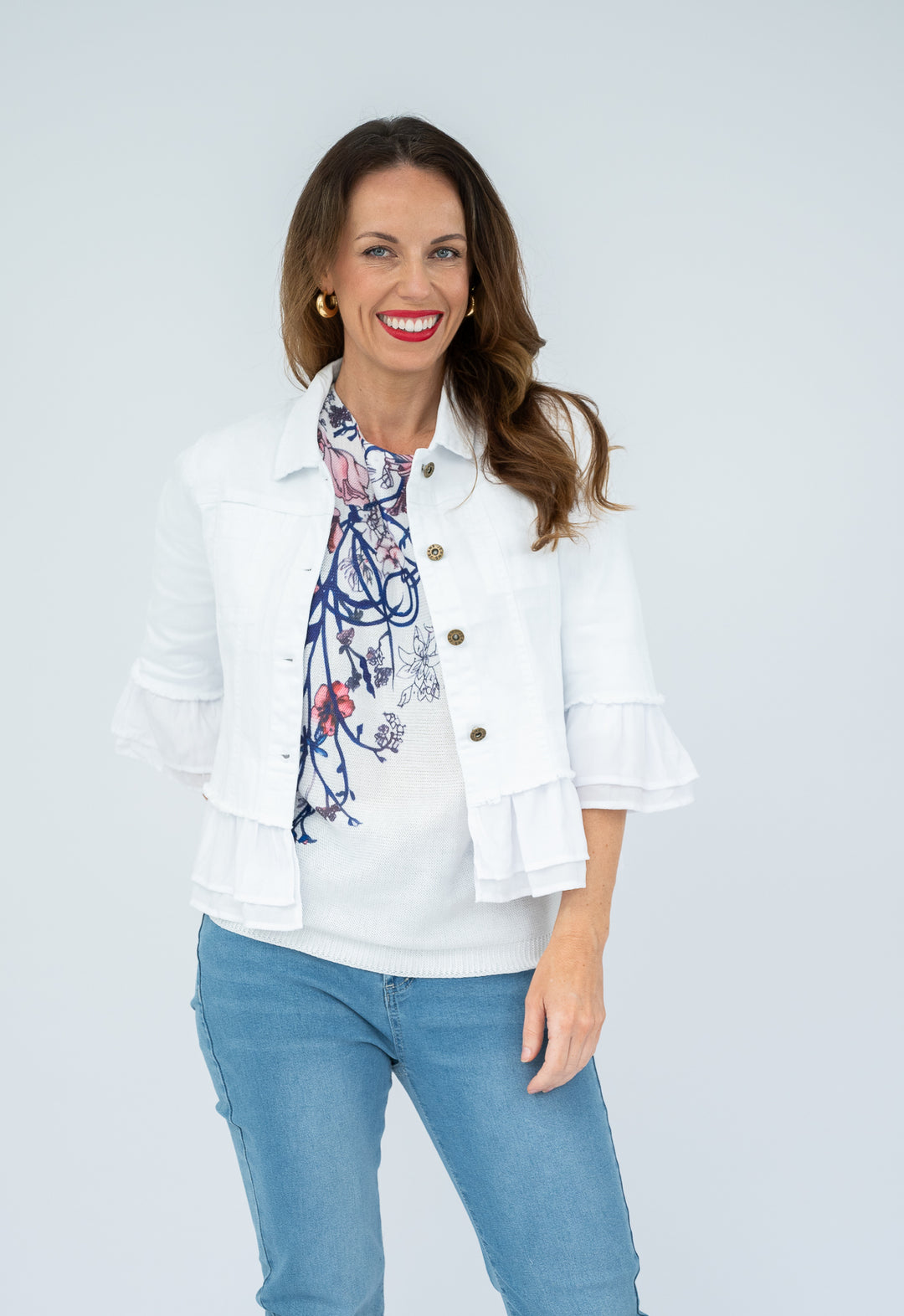 Frills Jacket White