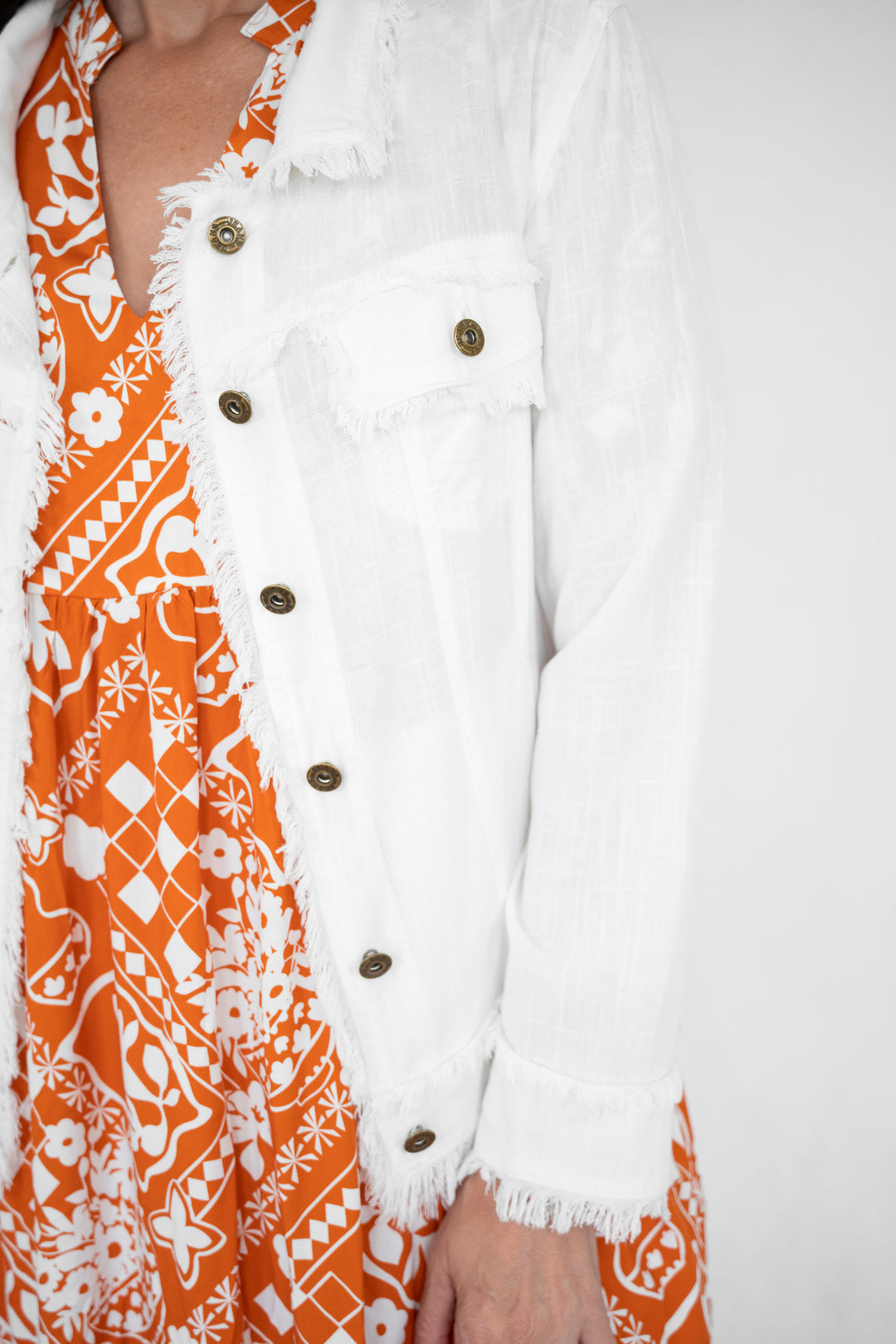 Linen Fringe Jacket