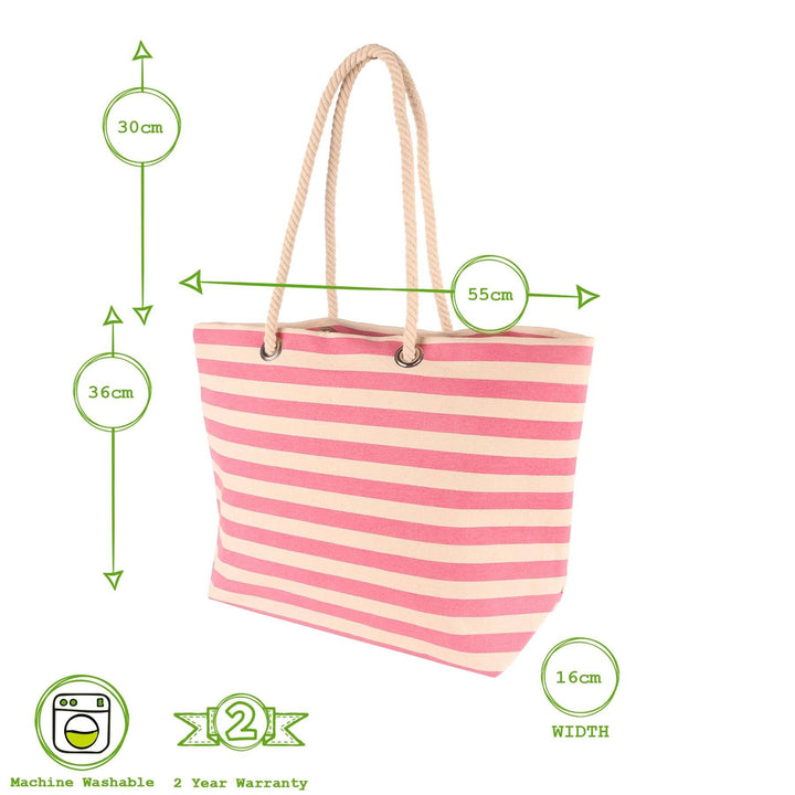 Canvas Beach Bag Bubblegum