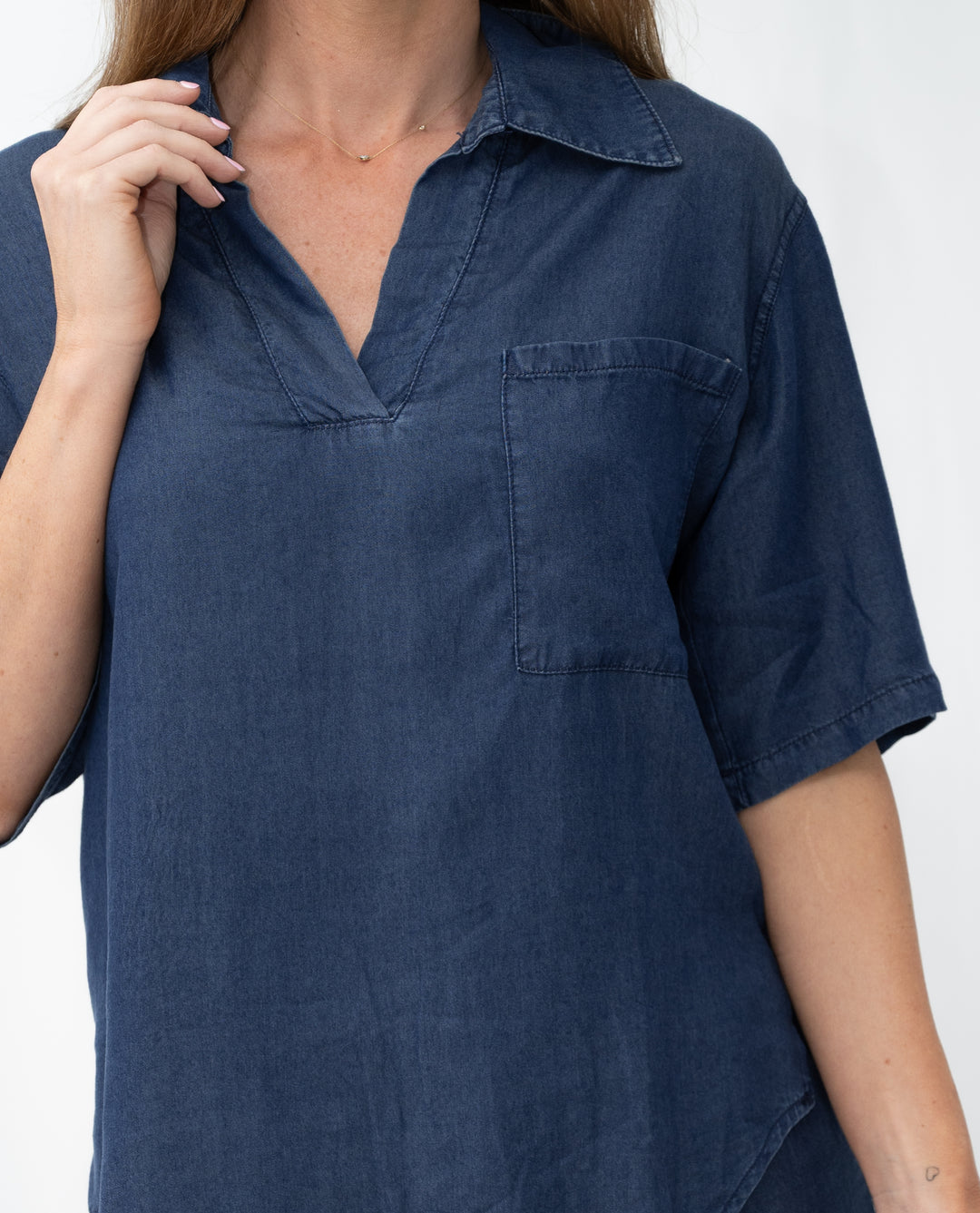 Cotton Chambray Top