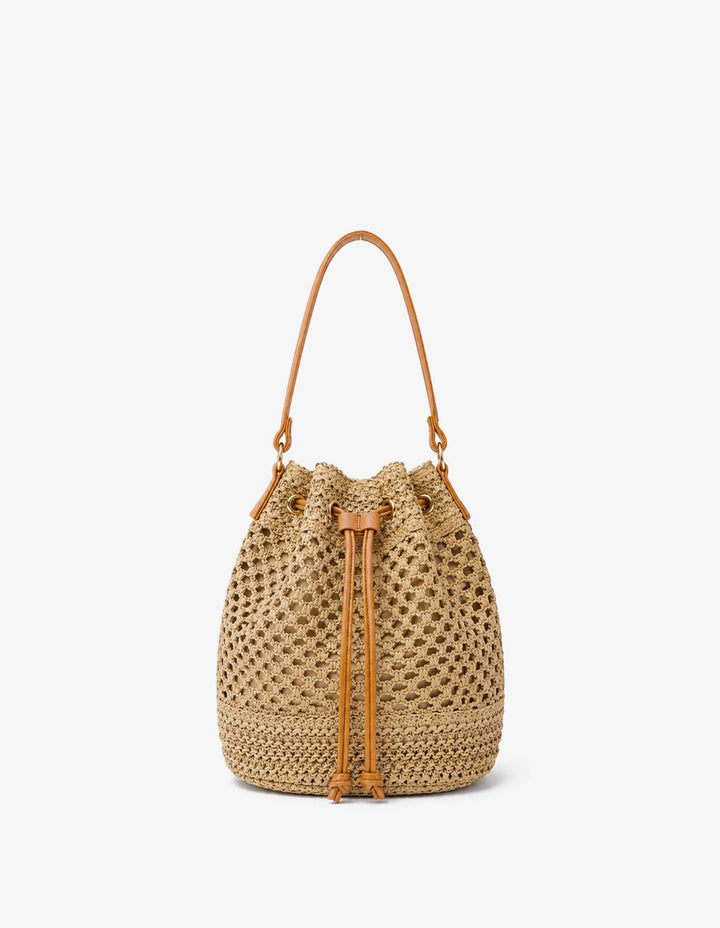 Paige Straw Bucket Bag