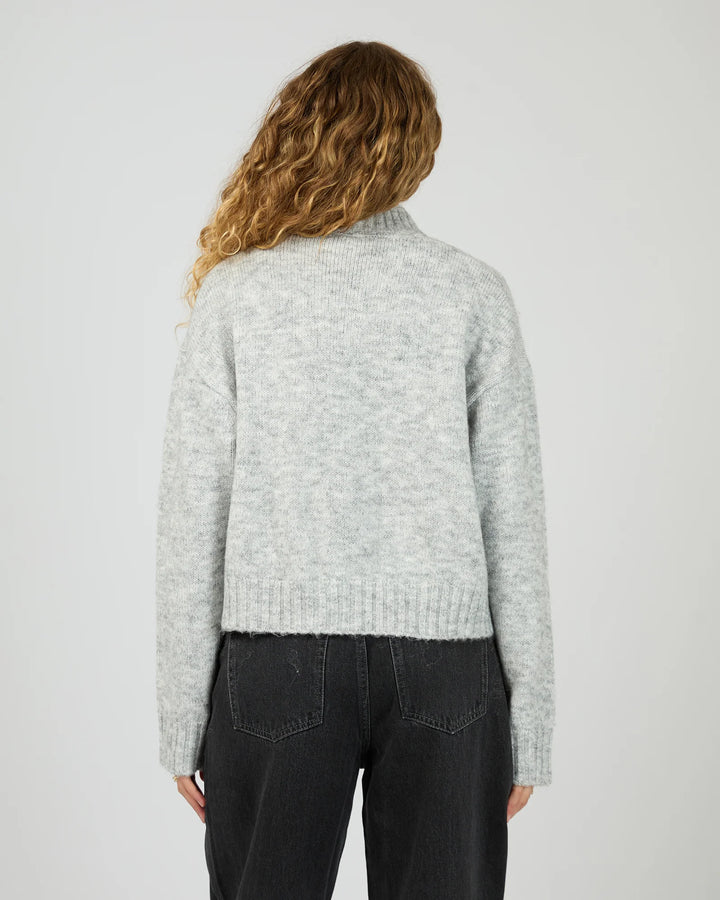 Rosalia Button Cardigan Grey Marle