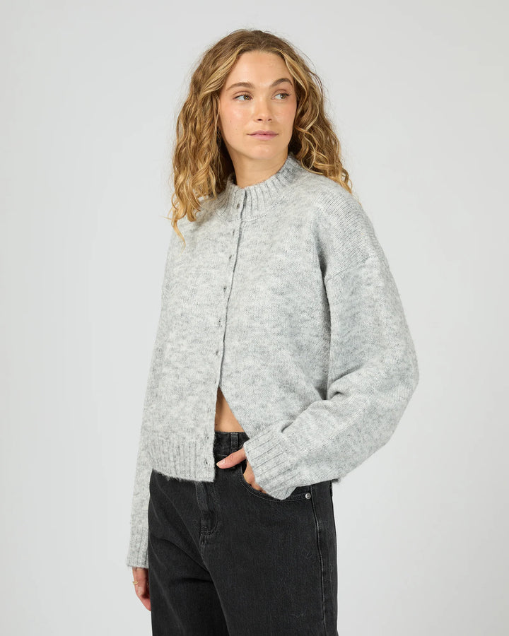 Rosalia Button Cardigan Grey Marle
