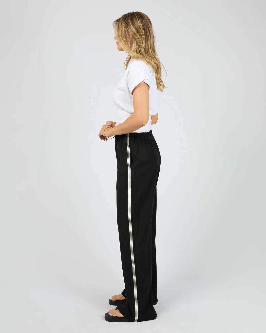 Lina Side Stripe Pant Black