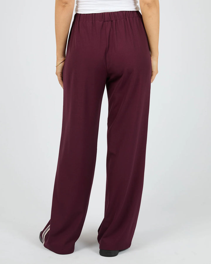 Lina Side Stripe Pant Wine