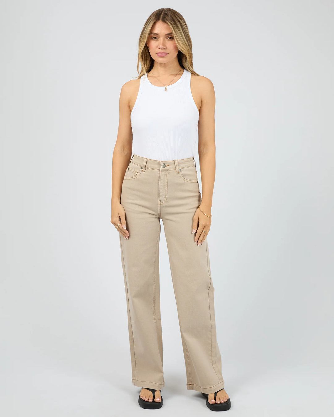 Jacqui Wide Leg Jean Ecru