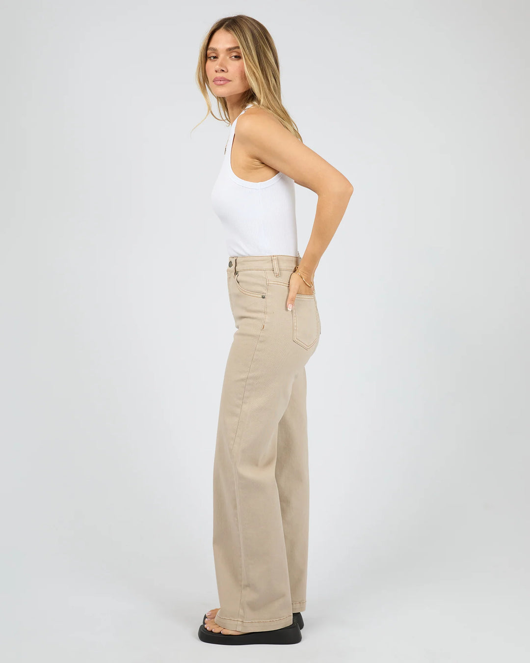 Jacqui Wide Leg Jean Ecru