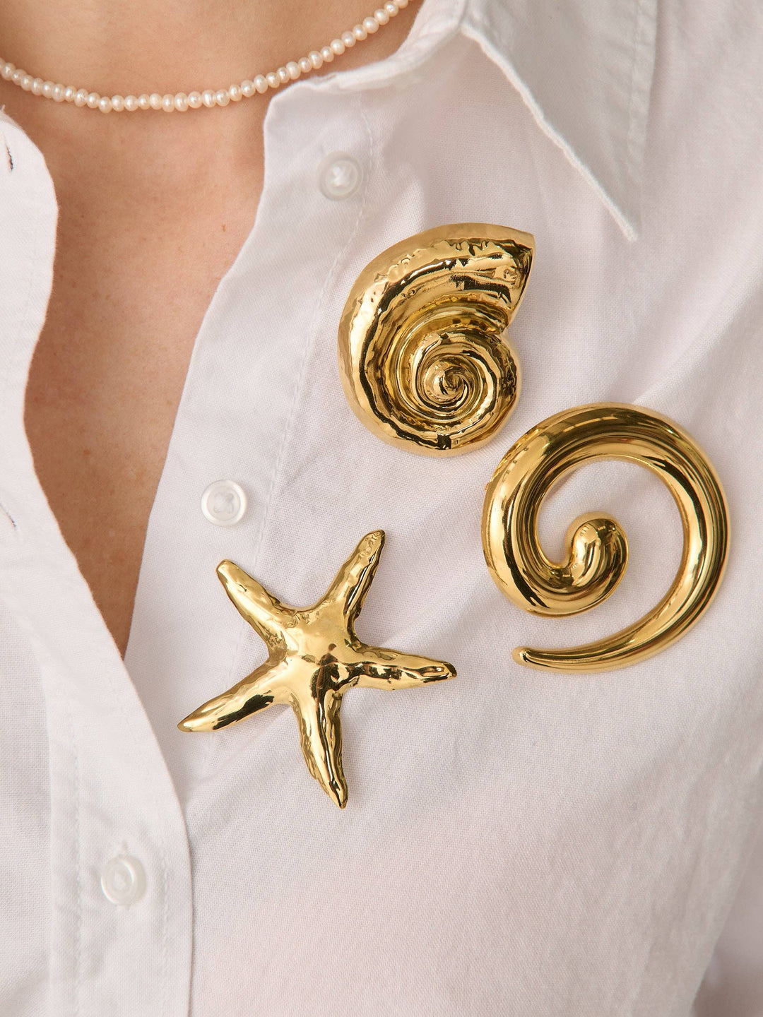 Starfish Gold Plated Brooch