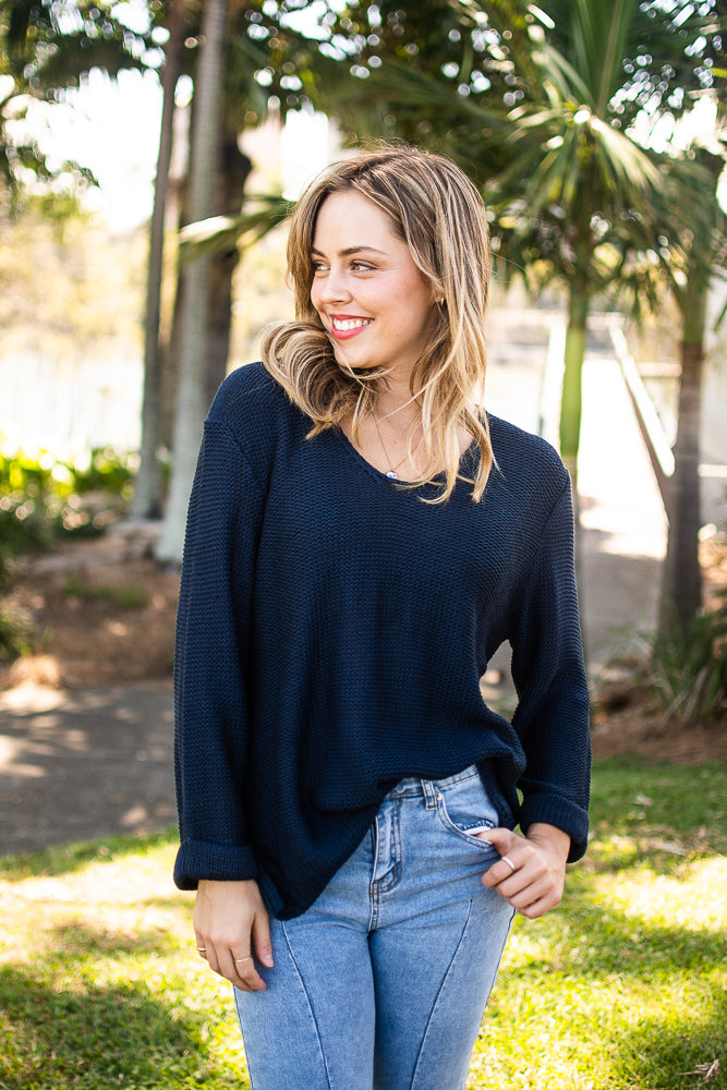 Annie Cotton Knit Navy