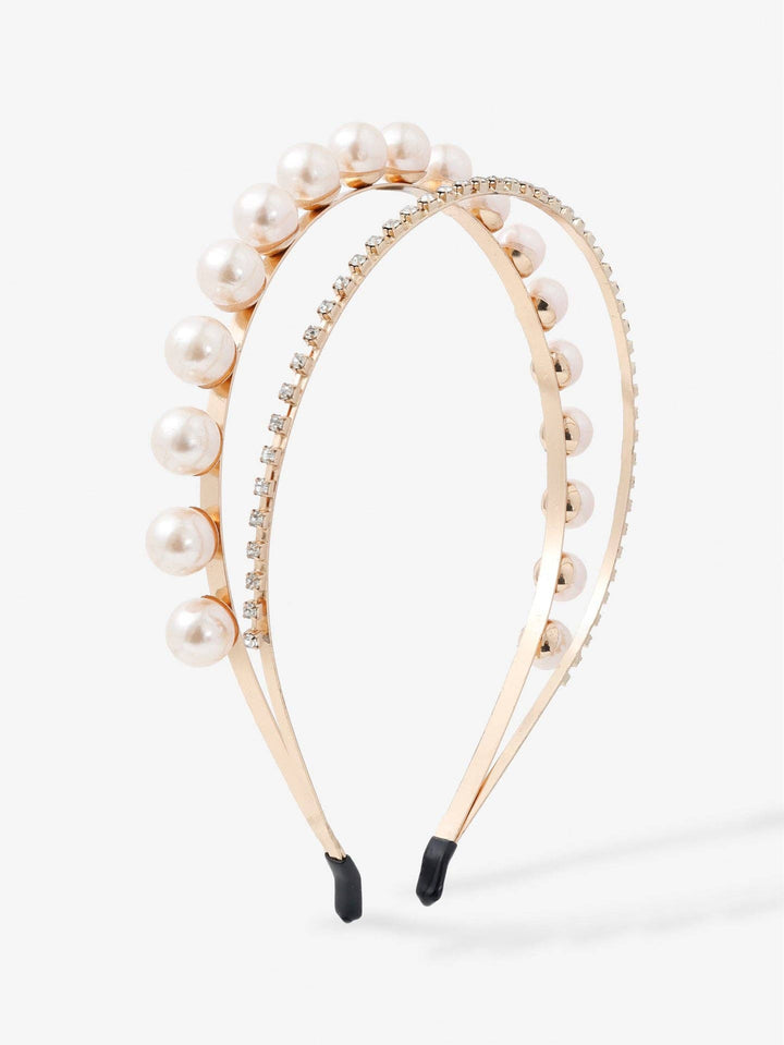 Pearl and rhinestone headband on a white background