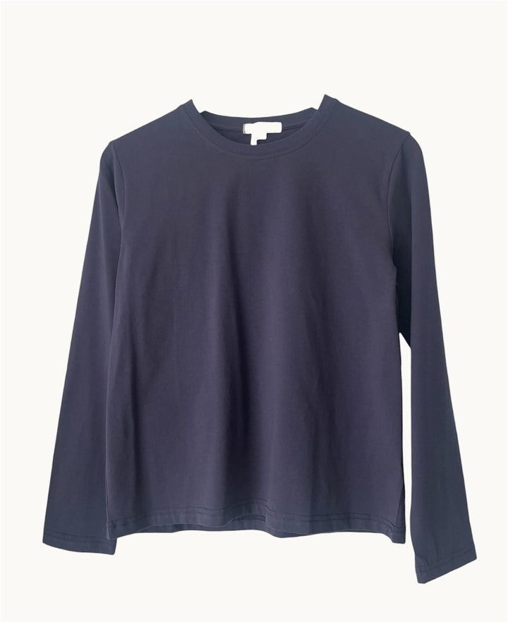 Athena Long Sleeve Basic Tee Steel Navy Blue