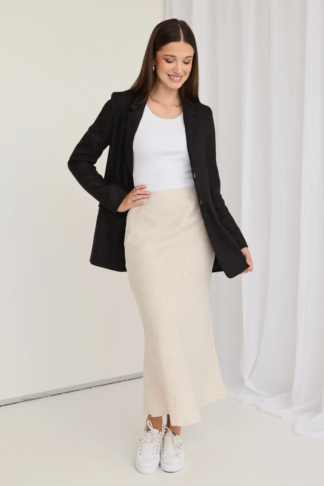 Bliss Linen Skirt Natural