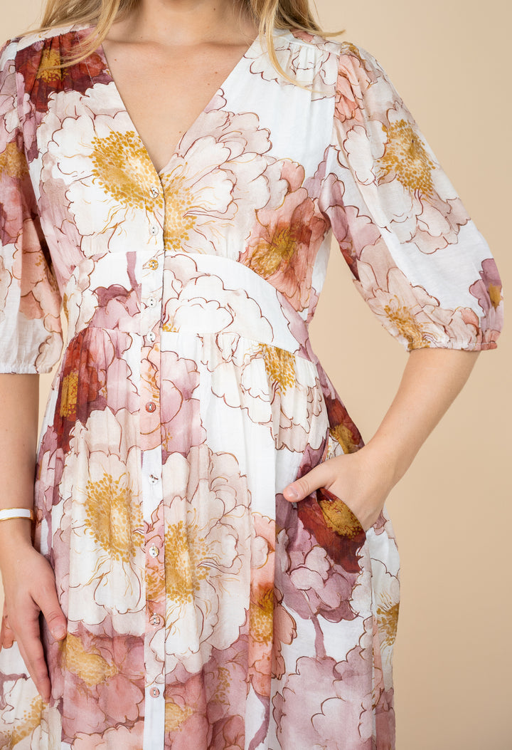 Savelle Floral Midi Dress