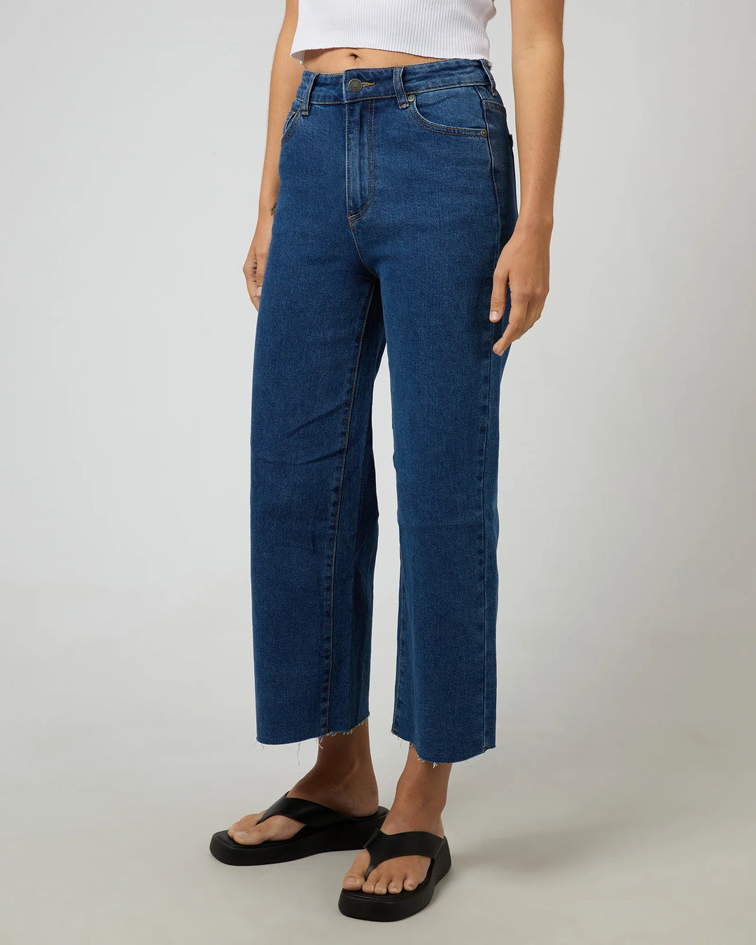 Charlie Wide Leg Jean Mid Blue
