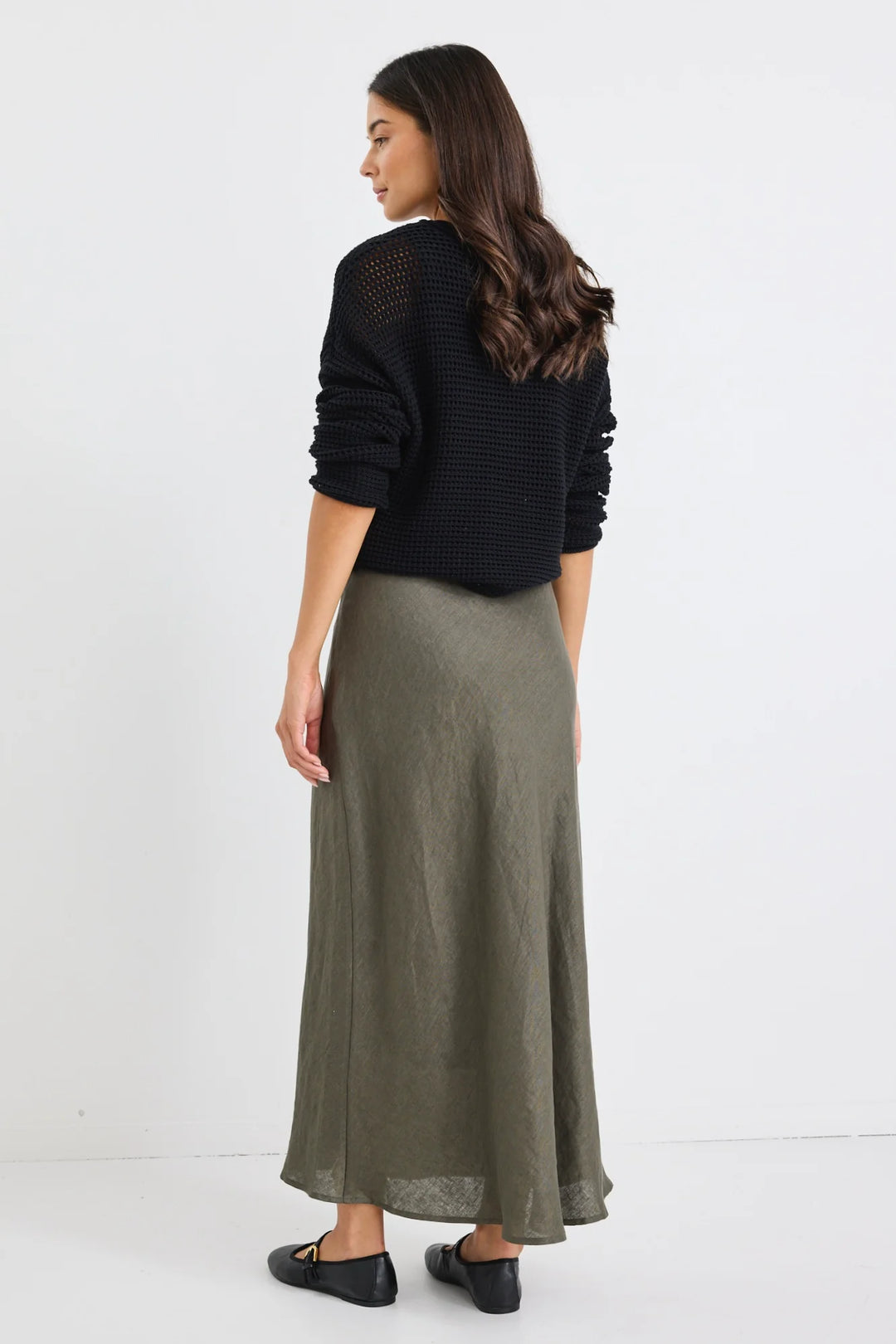 Bliss Linen Skirt Khaki
