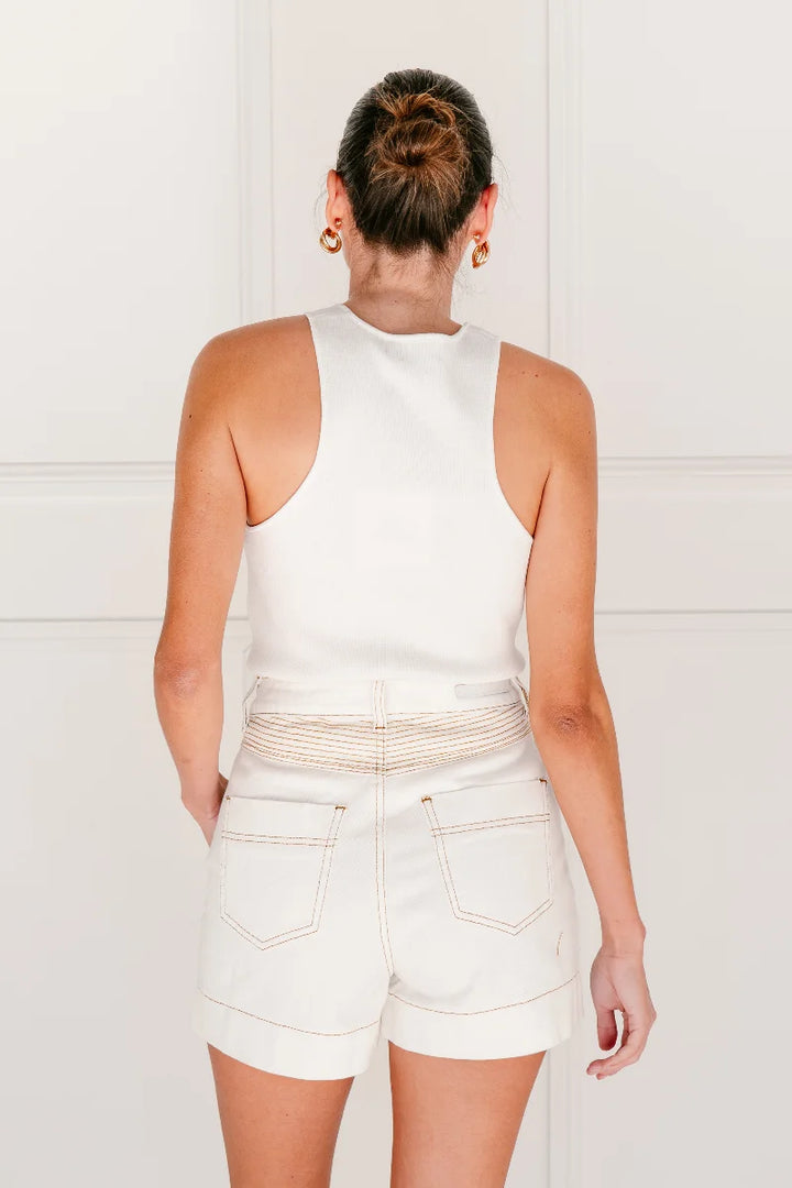 Detailed Stitch Shorts White