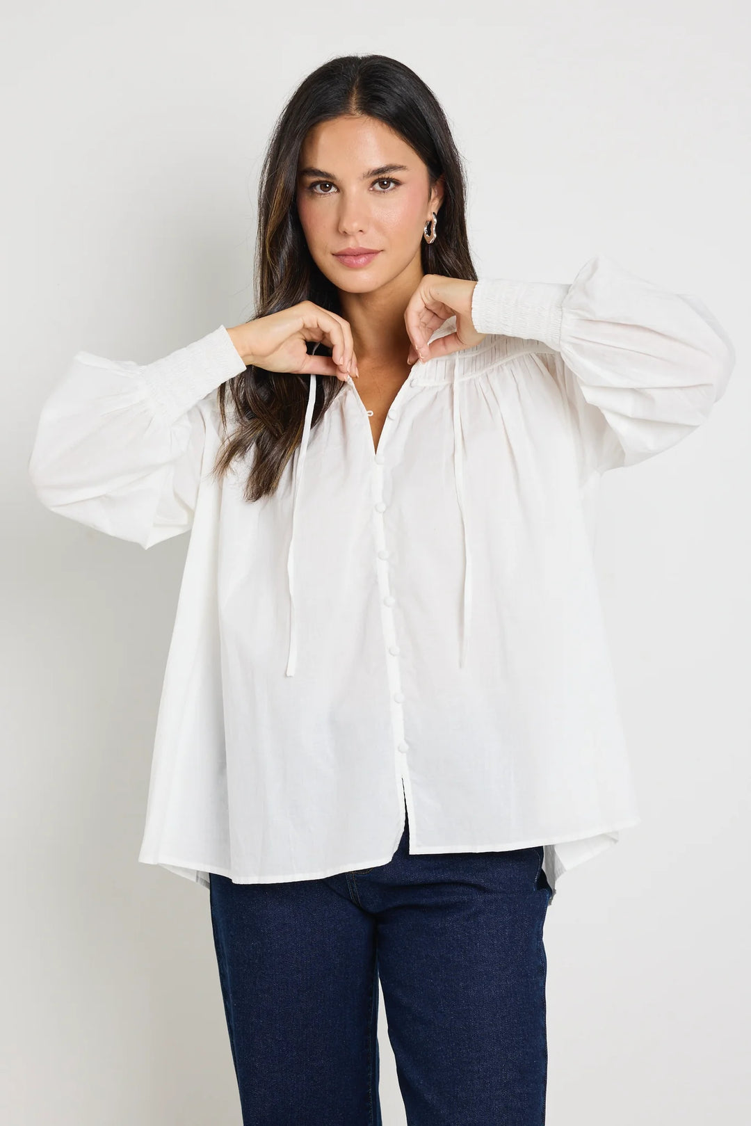 Creator Ivory Pintuck Blouse
