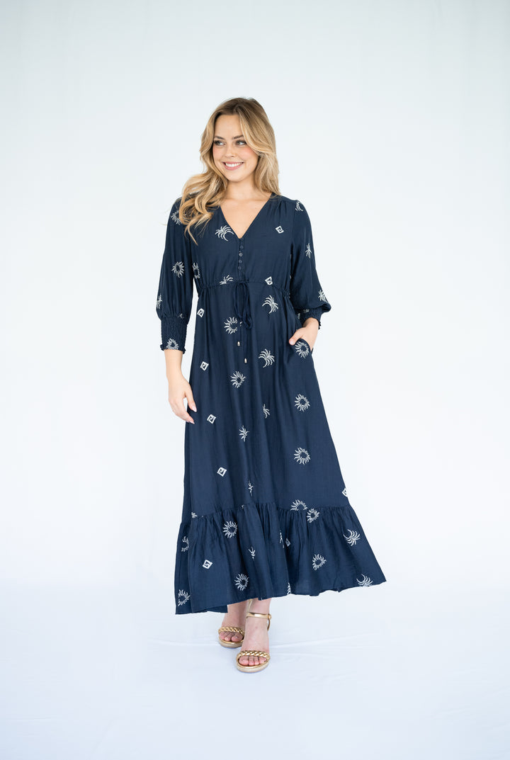 Portia Blue Selma Maxi Dress
