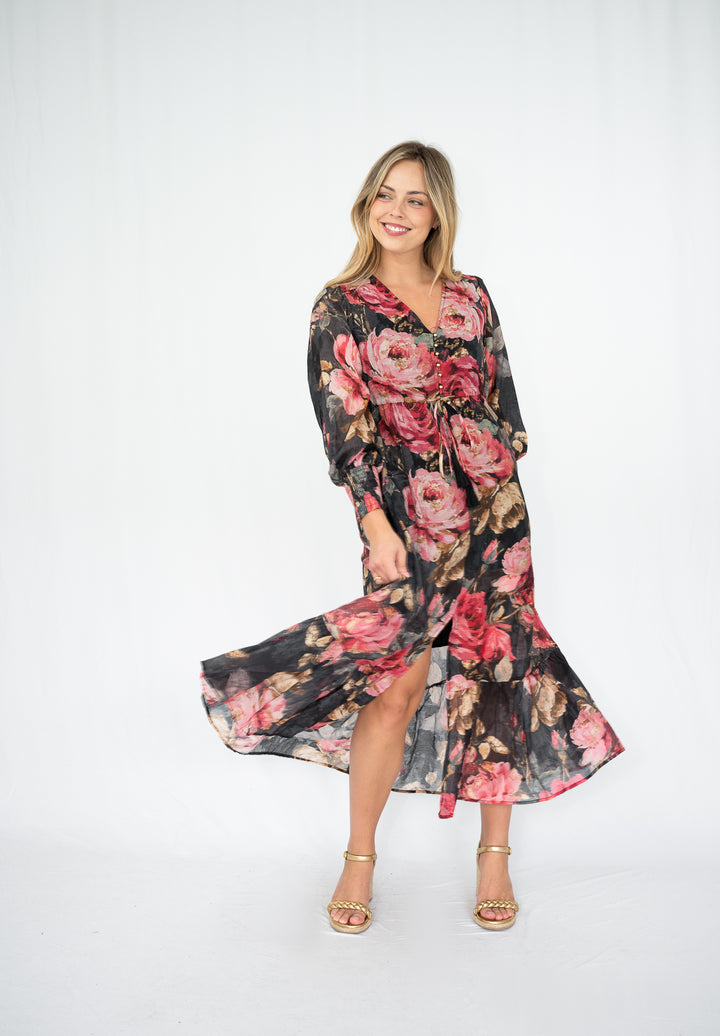 Midnight Rose Selma Maxi Dress