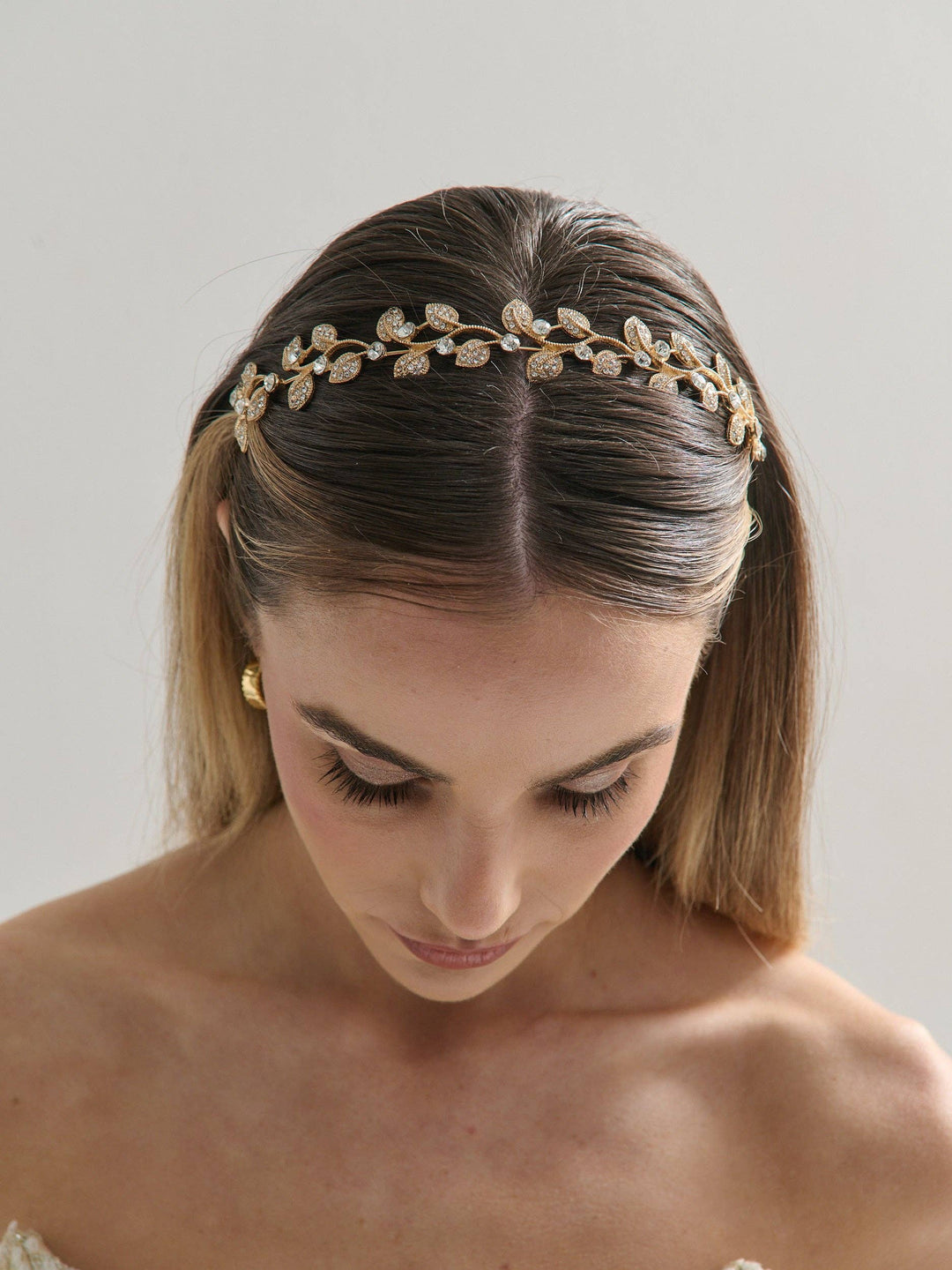 Fairy Gold Crystal Leaf Headband
