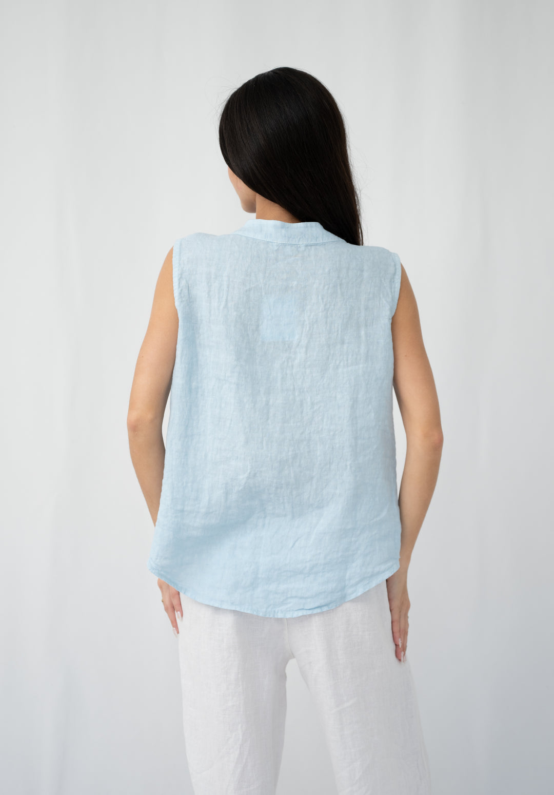 Linen Easy Tuck Shirt Sky Blue