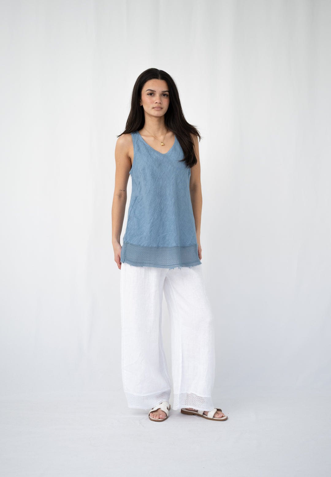 Celeste Linen Tank
