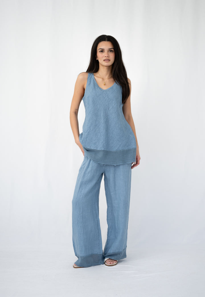 Celeste Linen Tank
