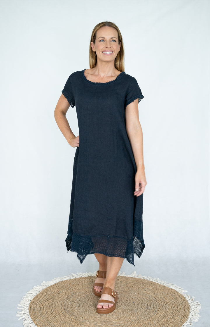 Nettie Hem Dress Navy